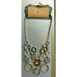 Bib Princess Necklace Shimmer  Blossom Boutique Double Strand NEW TAGS